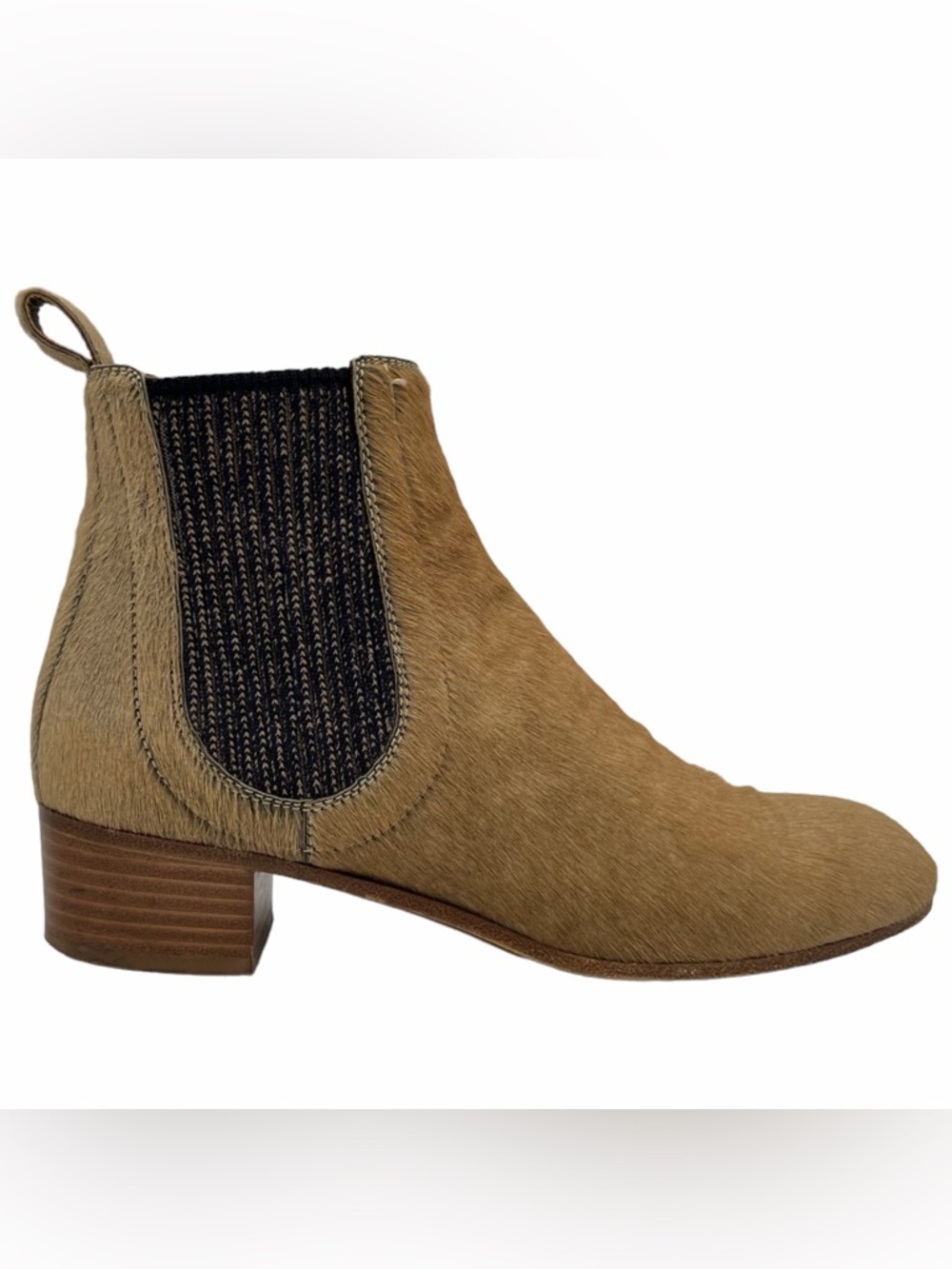 Chanel Tan Pony Hair Chelsea Ankle Boots Rare Size EU 37 US 7